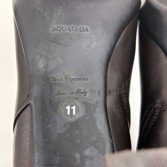 Aquatalia Dark Brown Leather Rouge Royal Heeled Ankle Boots Kate Middleton 11 - Picture 10 of 10